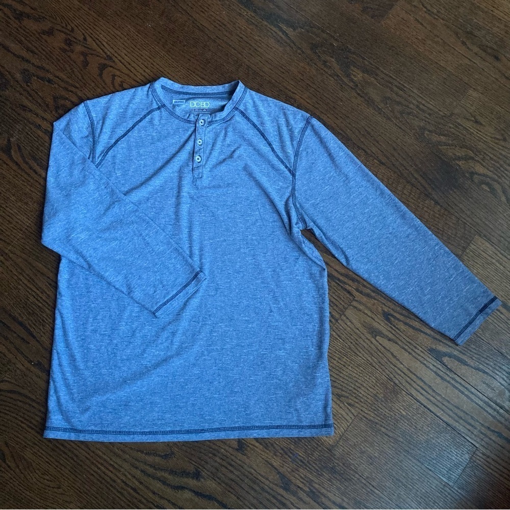 Teen  Blue Long Sleeve Henley Shirt